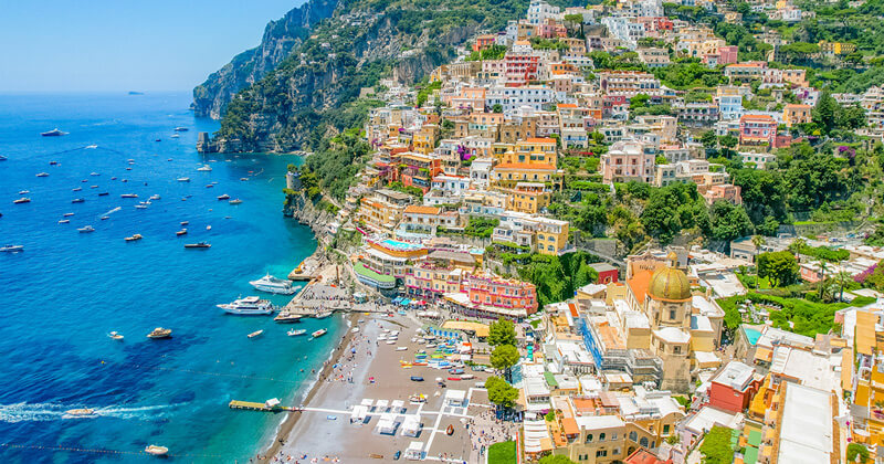 Vista Panoramica Positano Napoli in Italia